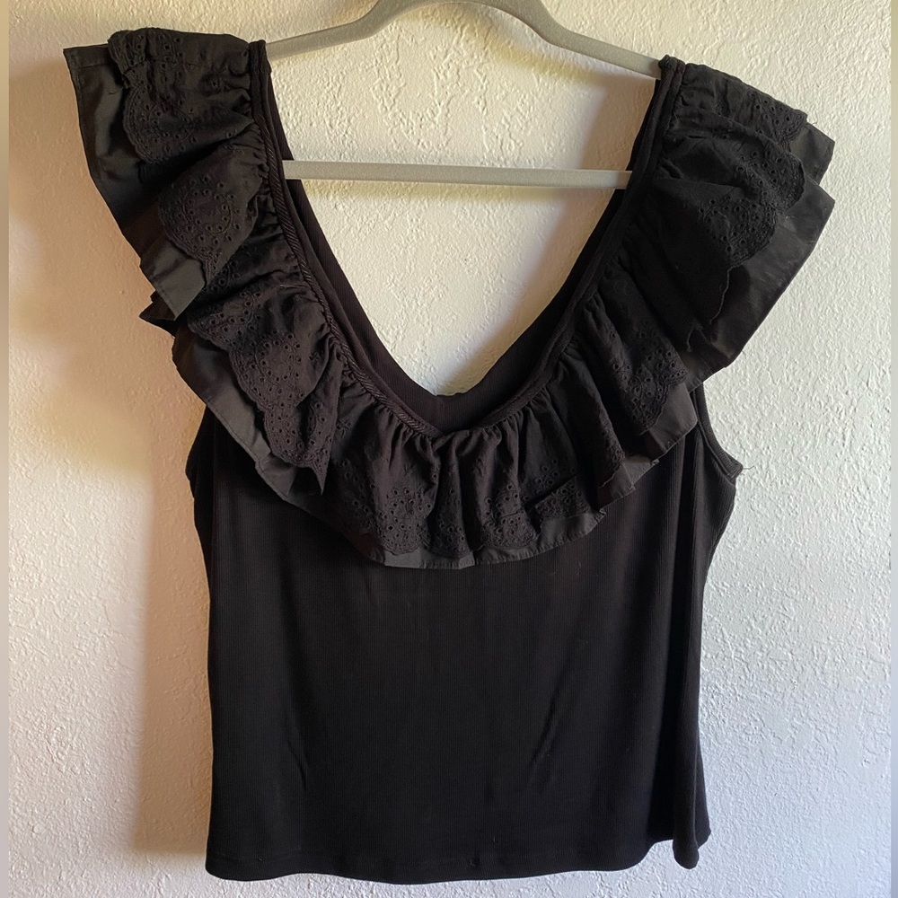 3/$20! Ruffled V-Neck Top - Picture 2 of 3